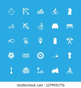 competition icon set about cups, bowling, swimming pool and horse vector set