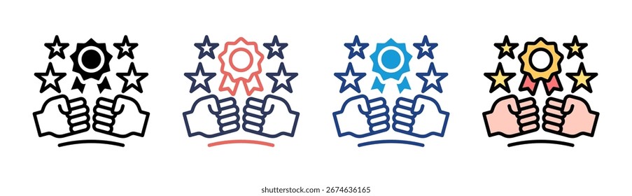 Coleção de Estilos Múltiplos do Conjunto de Ícones da Concorrência