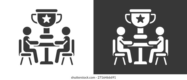 Conjunto De Iconos De Competición Colección De Vector Aislado En Blanco Y Negro