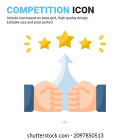 Competition icon vector with flat color style isolated on white background. Vector illustration rivalry, rival sign symbol icon concept for business, finance, industry, company, web and project