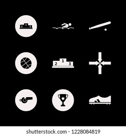 competition icon. competition vector icons set baseball, swimming, whistle and trophy cup