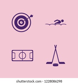 competition icon. competition vector icons set hockey, swimming, football stadium and target