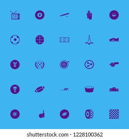 competition icon. competition vector icons set rugby ball, gloves, whistle and car wheel
