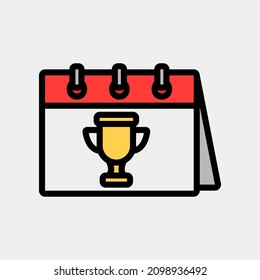 Competition icon vector illustration in filled line style about calendar and date, use for website mobile app presentation