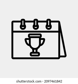 Competition icon vector illustration in line style about calendar and date, use for website mobile app presentation