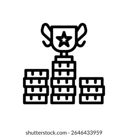 competition icon vector with line style