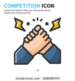Competition icon vector with outline color style isolated on white background. Vector illustration rivalry sign symbol icon concept for business, finance, industry, company, apps, web and all project