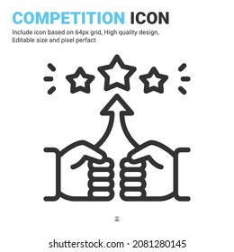 Competition icon vector with outline style isolated on white background. Vector illustration rivalry, rival sign symbol icon concept for business, finance, industry, company, web and project