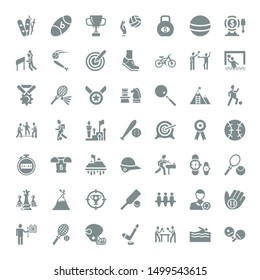 competition icons. Editable 49 competition icons. Included icons such as Ping pong, Swimming, Table tennis, Ice hockey, American football, Tennis. competition trendy icons for web.