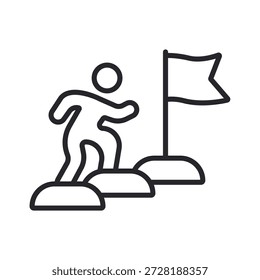 contorno de los iconos de la competencia y estilo plano, fondo transparente