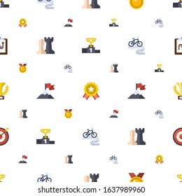 competition icons pattern seamless. Included editable flat achievement, medal, Strategy game, attainment, Bike tour, champion, Target icons. competition icons for web and mobile.