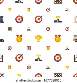 competition icons pattern seamless. Included editable flat goal, award, Chess, Target, medal, gamer, tactics, Strategy game icons. competition icons for web and mobile.