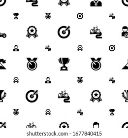 Wettbewerbssymbole nahtlos. Einschließlich bearbeitbares Ziel, Belohnung, Gewinner, Leistung, Medaille, Bike-Tour, Unterhaltung, Champion-Symbole. Wettbewerbssymbole für Web und Mobile.
