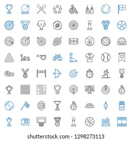 competition icons set. Collection of competition with backgammon, volley, basketball, pawn, medal, pool, trophy, sticks, punching ball. Editable and scalable competition icons.
