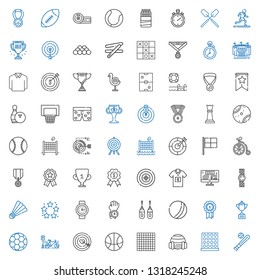 competition icons set. Collection of competition with baseball, tic tac toe, sport, basketball, dart board, bicycle, football, trophy. Editable and scalable competition icons.