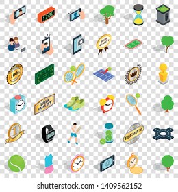 Competition icons set. Isometric style of 36 competition vector icons for web for any design