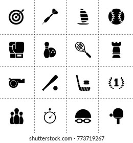 Competition icons. vector collection filled competition icons. includes symbols such as award, chess, baseball, target, boxing glove. use for web, mobile and ui design.
