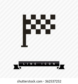 Competition isolated minimal single flat linear icon. Checkered Flag line vector icon for websites and mobile minimalistic flat design.