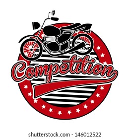 competition label over white background vector illustration