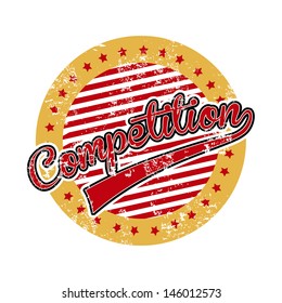 competition label over white background vector illustration