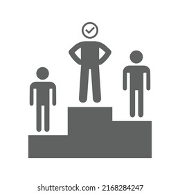 Competition, leader, best worker icon. Gray vector graphics.