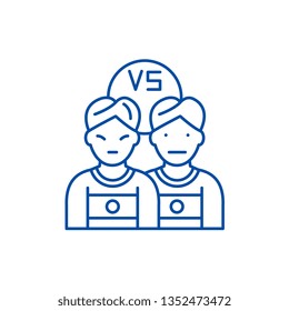 Competition line icon concept. Competition flat  vector symbol, sign, outline illustration.