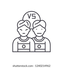 Competition line icon concept. Competition vector linear illustration, symbol, sign