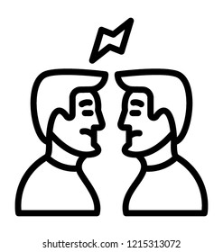 Competition line icon to denote rivalry 