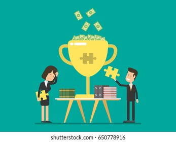 Competition of marketing.,vector and illustration.