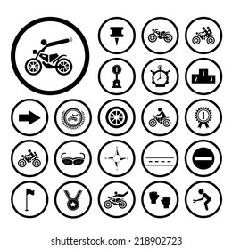 competition motorcycle vector symbol set 
