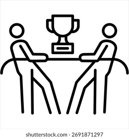 Vector de ilustración de icono de contorno de competencia