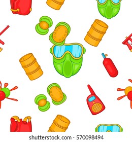 Competition paintball pattern. Cartoon illustration of competition paintball vector pattern for web