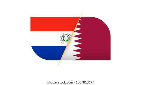 Competition Paraguay vs Qatar. Vector illustration.