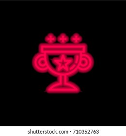 Competition red glowing neon ui ux icon. Glowing sign logo vector
