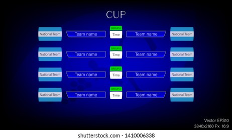 Competition schedule and indigo blue tone pattern.