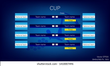 Competition schedule and indigo blue tone pattern.