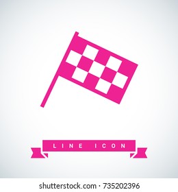 Competition sport flag line vector icon