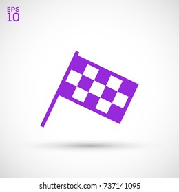 Competition sport flag line vector icon