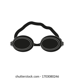 competition swimming goggles, vector icon