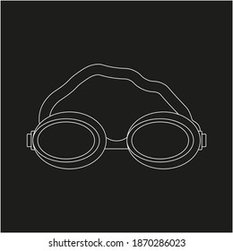 competition swimming goggles, vector icon