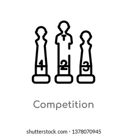 competition vector line icon. Simple element illustration. competition outline icon from productivity concept. Can be used for web and mobile