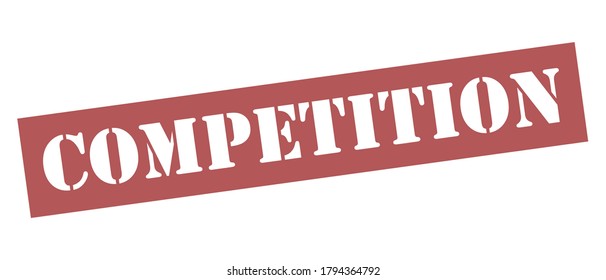 COMPETITION Vector stamp. White isolated