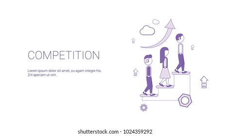 Banner web de la competencia con un espacio de copia Ilustración de vectores de concepto de liderazgo comercial