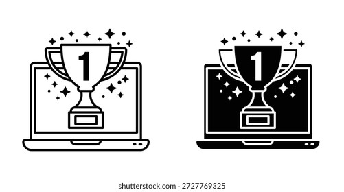 Diseño gráfico de icono de victoria de competencia. Ilustraciones de icono de Vector
