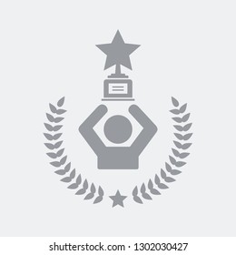Competition winner symbol - Flat and isolated vector illustration icon with minimal and modern design