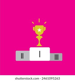 competition winner trophy, vector illustration