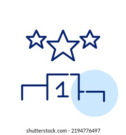 Competition winners. First, second and third place champions. Pixel perfect, editable stroke line art icon
