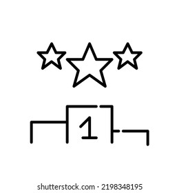 Competition winners. First, second and third place champions. Pixel perfect, editable stroke line icon