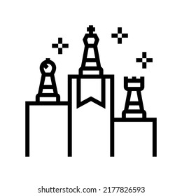 competition winners line icon vector. competition winners sign. isolated contour symbol black illustration