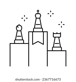 competition winners line icon vector. competition winners sign. isolated contour symbol black illustration